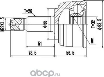 Комплект ШРУСа (Dynamatrix-Korea) Dynamatrix-Korea. Артикул DCV823063