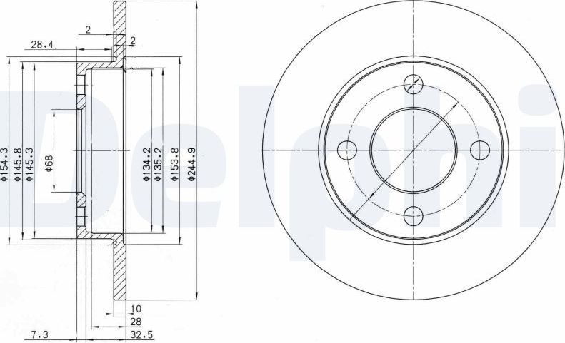 Тормозной диск Delphi. Артикул BG2517
