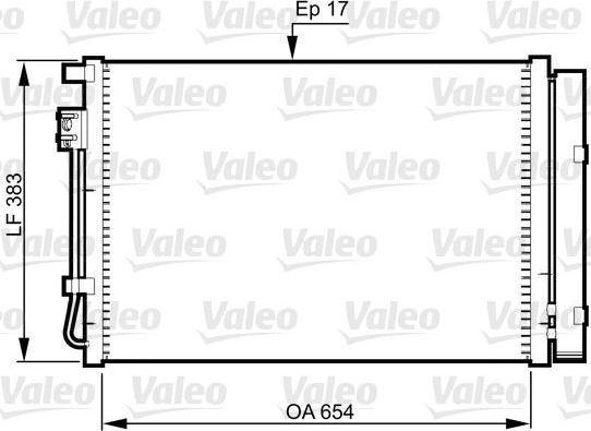 Радиатор кондиционера (конденсатор) Valeo для Hyundai i20 I 2012-2015. Артикул 814362