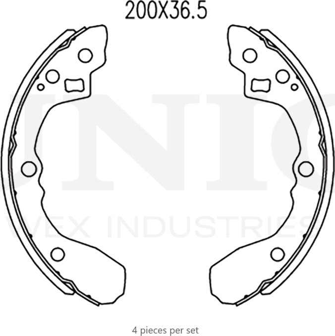 Колодки тормозные барабанные, комплект (Unio). Артикул BRP-10059