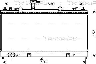 Радиатор охлаждения двигателя AVA. Артикул MZ2164