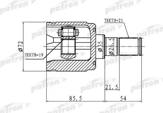 Шрус внутренний (граната) Patron. Артикул PCV1344