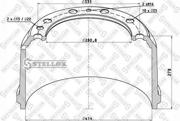 Тормозной барабан Stellox. Артикул 85-00060-SX