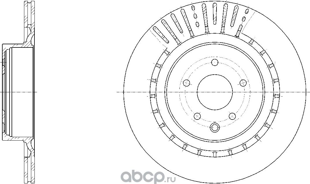 Диск тормозной вентилируемый (G-Brake). Артикул GR21049