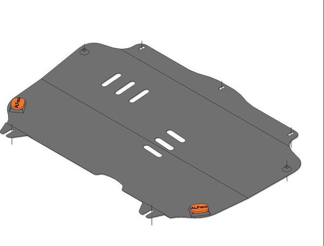 Защита алюминиевая Alfeco для картера и КПП Chevrolet Spark III M 300 2011-2015. Артикул ALF.03.14 AL4
