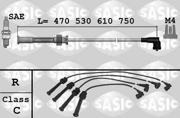 Высоковольтные провода (провода зажигания) (комплект) Sasic для Renault Clio II 2000-2013. Артикул 9284013