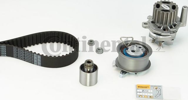 Помпа (водяной насос) с комплектом ремня ГРМ ContiTech для SEAT Leon I 2000-2006. Артикул CT1028WP5