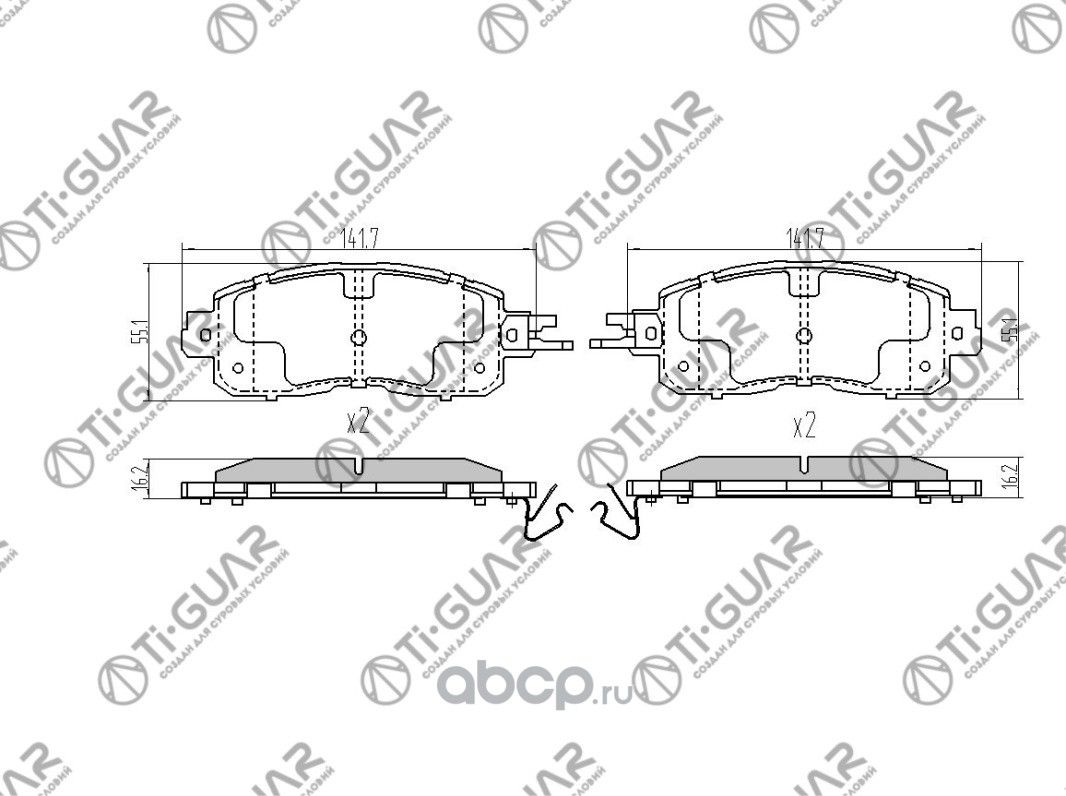 Тормозные колодки (TI-Guar). Артикул TG2807C