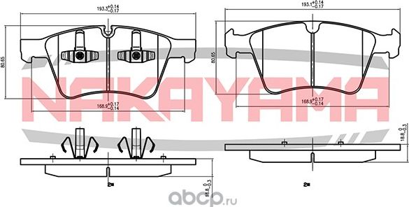 Колодки тормозные дисковые перед.. MB GL-CLASS 06 -, M-CLASS 05 -, R-CLASS 06 (Nakayama). Артикул HP8645NY