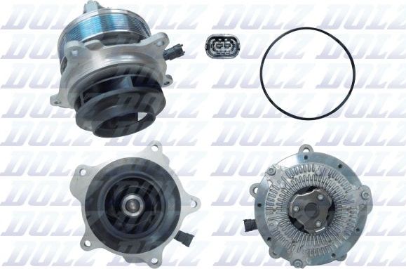 Помпа (водяной насос) Dolz (алюминий) для DAF XF 2012-2026. Артикул D324