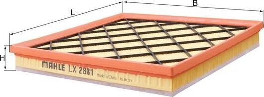 Воздушный фильтр Mahle-Knecht. Артикул LX 2881