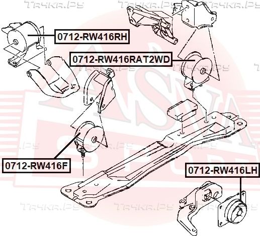 Подушка (опора) двигателя Asva. Артикул 0712-RW416RAT2WD