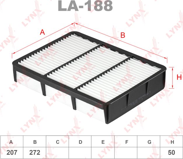 Воздушный фильтр LYNXauto. Артикул LA-188