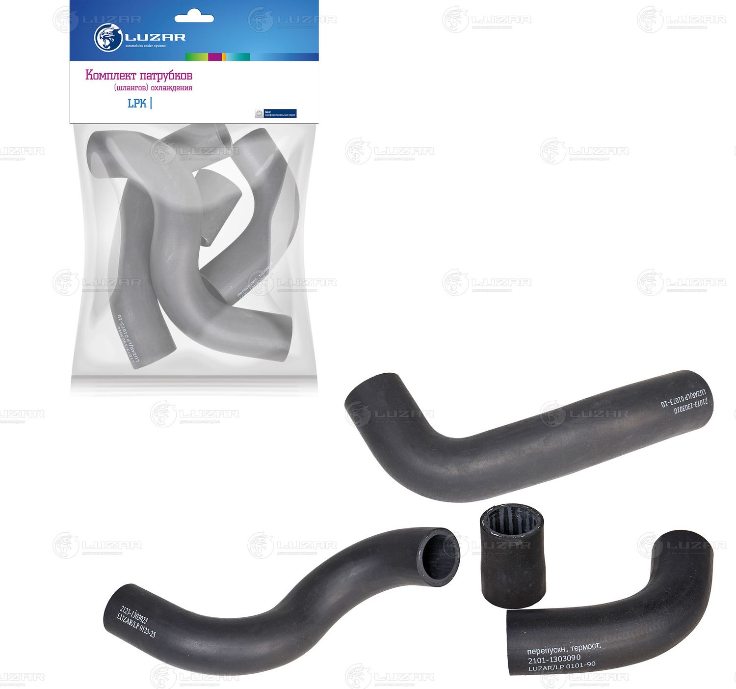 Патрубок системы охлаждения (радиатора) Luzar (EPDM (Этилен-пропиленовый каучук)). Артикул LPK 01073