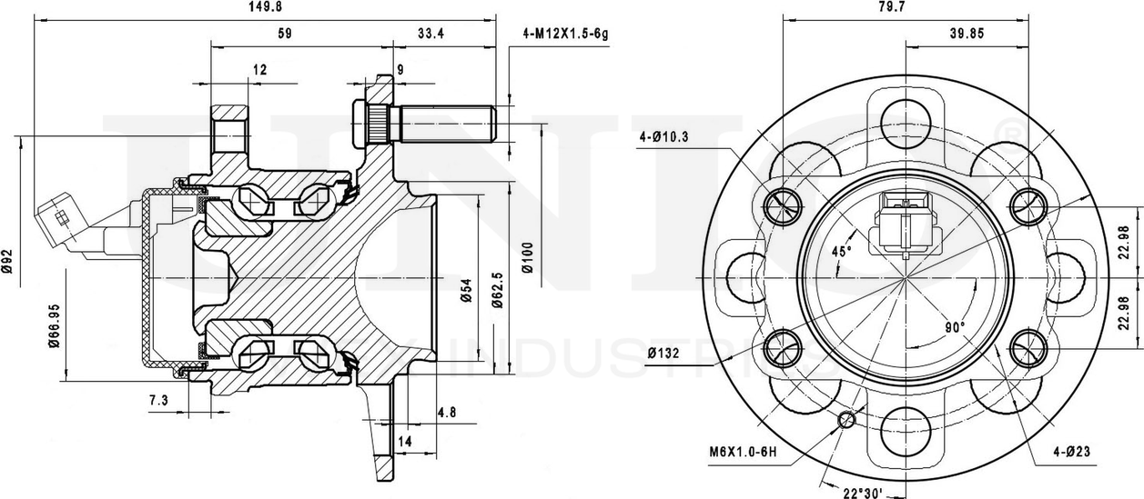 Ступица колеса с интегрированным подшипником (Unio). Артикул HUB-20273
