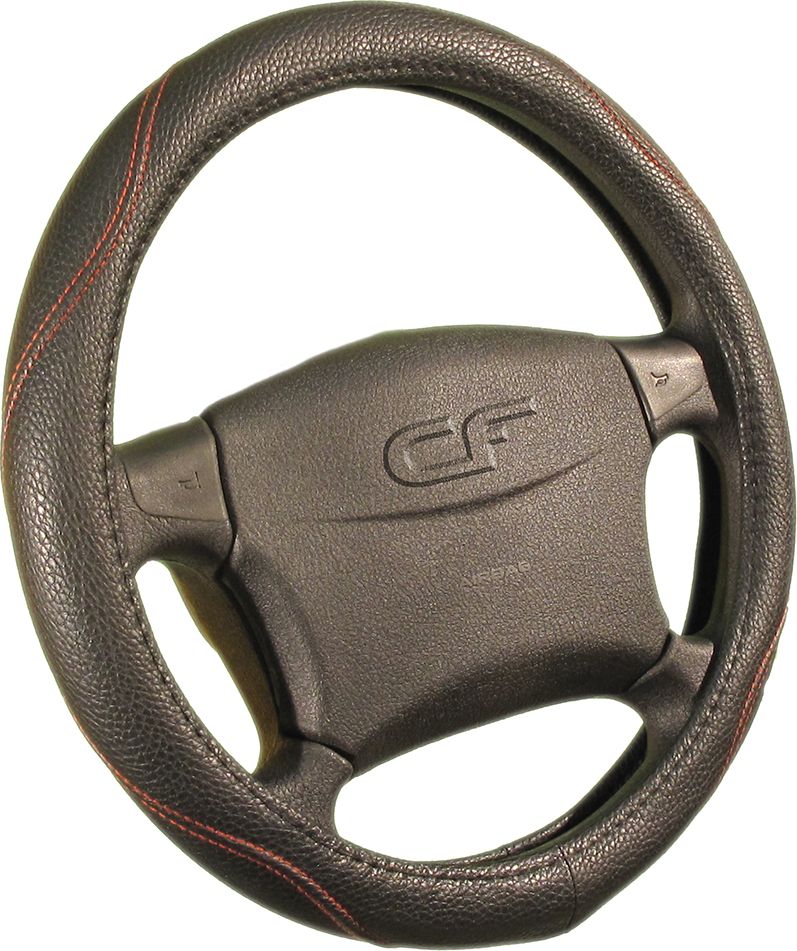 Оплётка на руль CarFashion Trend (размер M, искусственная кожа, цвет ЧЕРНЫЙ/КРАСНЫЙ). Артикул 31210