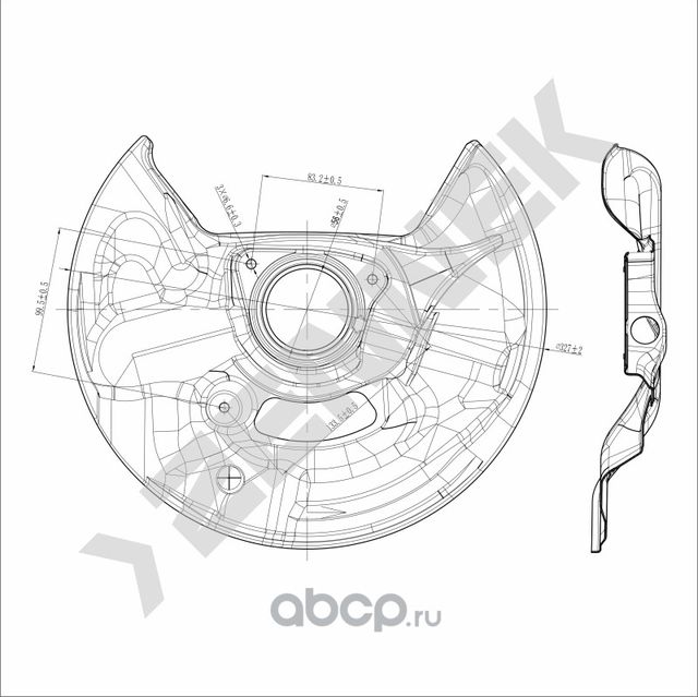 Защита тормозного диска передняя левая MERCEDES W202 93-00 W210 95-02 (Zennek). Артикул DCD0081