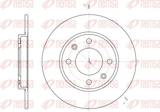 Тормозной диск Remsa задний для Citroen ZX 1991-1998. Артикул 6128.00