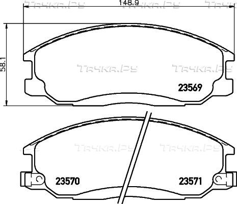 Тормозные колодки Mintex передние для SsangYong Rexton I 2002-2012. Артикул MDB2063