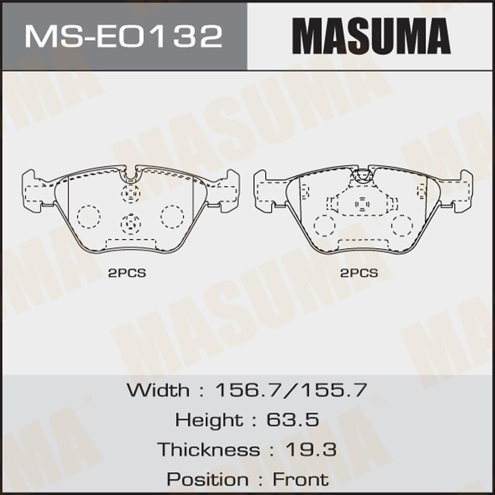 Колодки дисковые MASUMA, P06043 front (1/6) Masuma. Артикул MSE0132