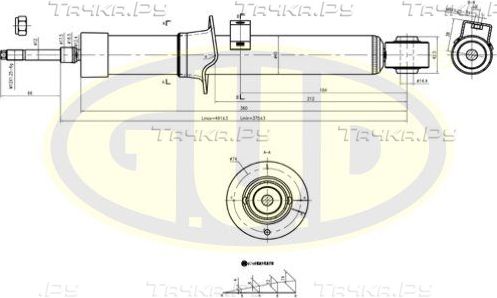 Амортизатор G.U.D. передний правый для Kia Sorento I 2002-2011. Артикул GSA341364