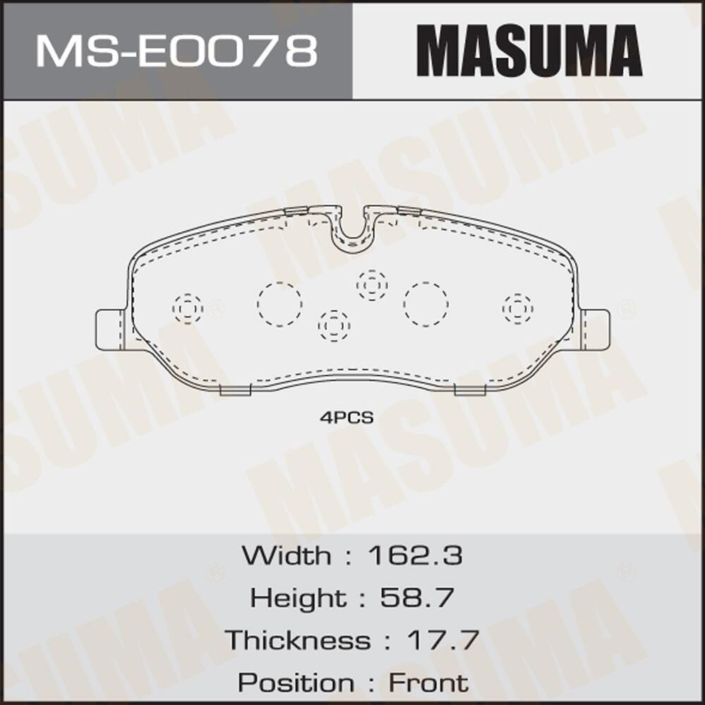 Тормозные колодки Masuma. Артикул MS-E0078