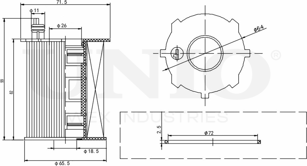 Фильтр масляный (Unio). Артикул FLT-20007