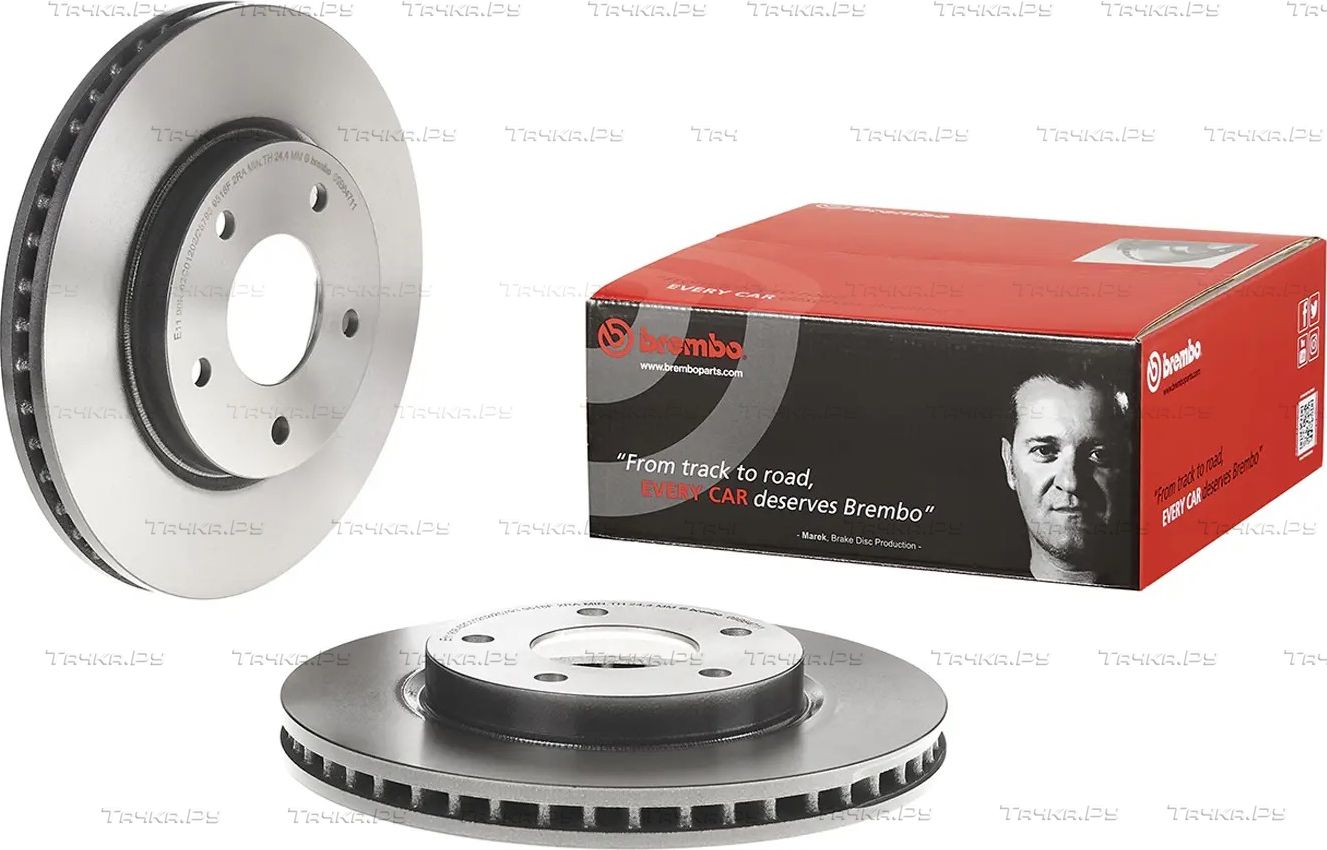 Тормозной диск Brembo UV Coated передний для Mitsubishi Lancer IX 2007-2013. Артикул 09.B647.11