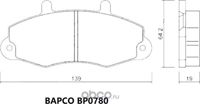 Колодки тормозные дисковые Ford Transit III (Bapco) Bapco. Артикул BP0780