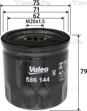 Масляный фильтр Valeo для Nissan Juke I 2014-2019. Артикул 586144