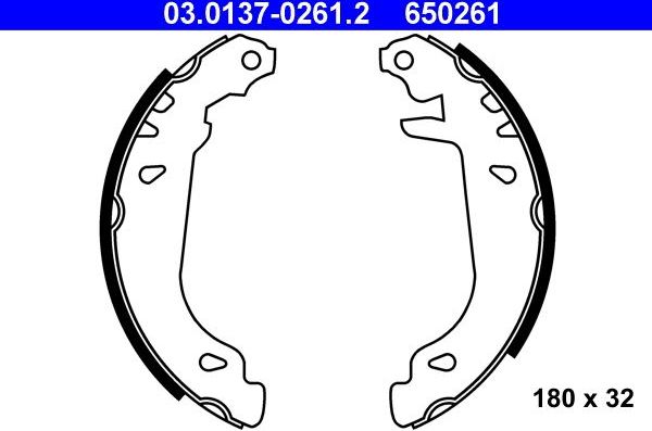 Тормозные колодки ATE. Артикул 03.0137-0261.2