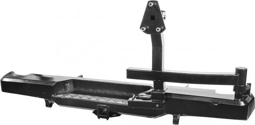 Бампер силовой РИФ задний с квадратом под фаркоп и калиткой для Volkswagen Amarok 2010-2026. Артикул RIFAMR-20120