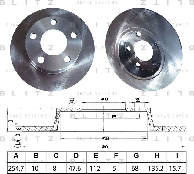 Диск тормозной (Blitz). Артикул BS0575