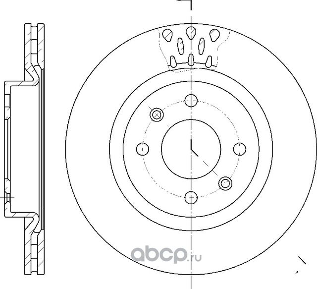 Диск тормозной вентилируемый (G-Brake). Артикул GR02528