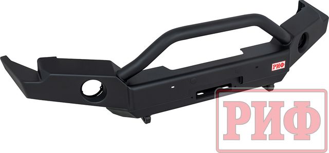 Бампер силовой РИФ передний под штатные фары, с центральной защитной дугой, стандарт для ГАЗ Соболь NN 4x4 2010-2026. Артикул RIFGNN-11176