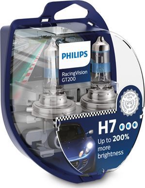 H7 12V- 55W (PX26d) (+200% света) Racing Vision GT200 (2шт.) Philips RacingVision GT200. Артикул 12972RGTS2