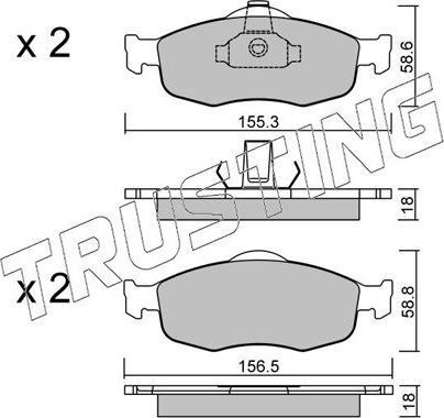 Тормозные колодки Trusting передние для Ford Scorpio II 1994-1998. Артикул 148.0
