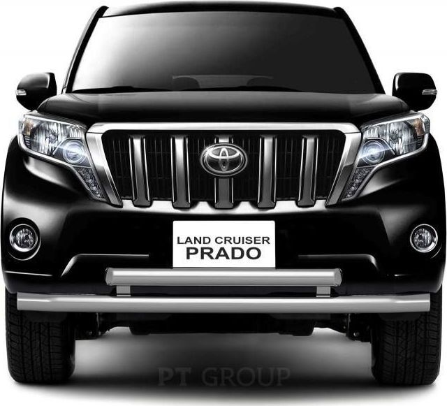 Защита PT Group переднего бампера двойная d63/63 (НПС) для Toyota Land Cruiser Prado 150 1й Рестайлинг 2013-2017. Артикул TPR220201