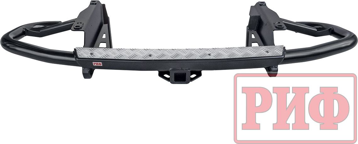 Бампер силовой РИФ задний c квадратом под фаркоп для Toyota Land Cruiser Prado 120 2002-2009. Артикул RIF120-21170