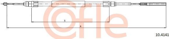Трос ручника (тросик ручного тормоза) Cofle. Артикул 92.10.4141