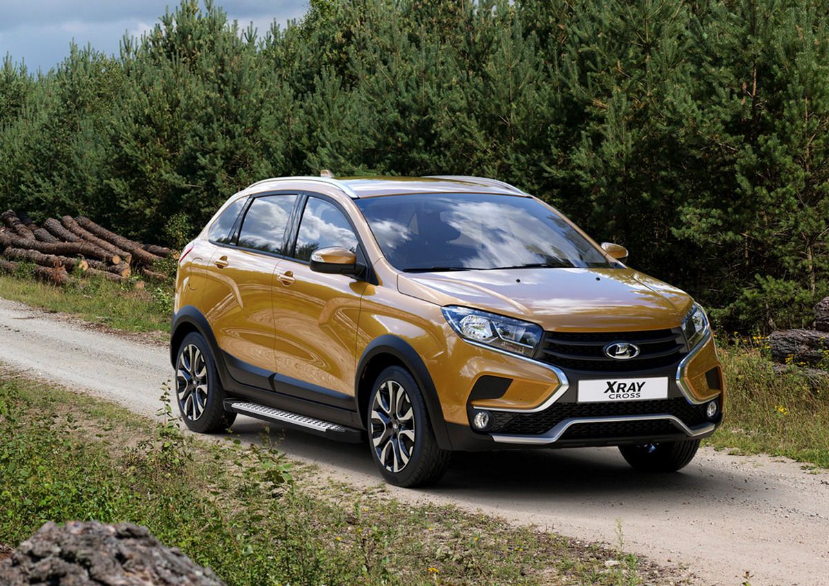 Пороги алюминиевые Rival Bmw-Style круг для Lada Xray Cross 2018-2026. Артикул D173AL.6005.1