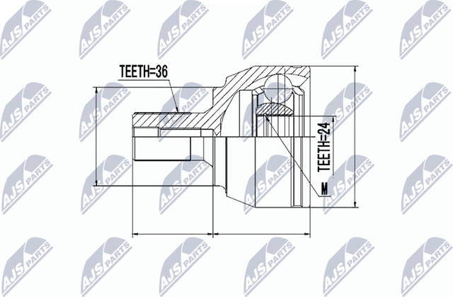 Шрус внутренний (граната) NTY. Артикул NPZ-FR-015