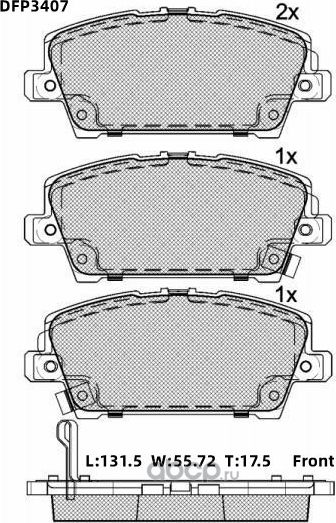 Колодки тормозные дисковые (Double Force) Double Force. Артикул DFP3407
