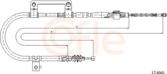Трос ручника (тросик ручного тормоза) Cofle задний левый для Kia Shuma II 2001-2004. Артикул 17.6041