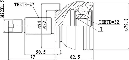 ШРУС НАРУЖНЫЙ SUBARU LEGACY B13 (03-09) (Zikmar). Артикул Z87487R