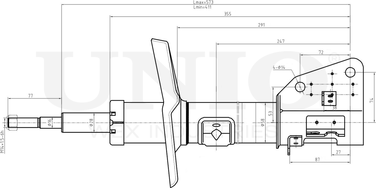Амортизатор подвески (Unio). Артикул SAB-10671