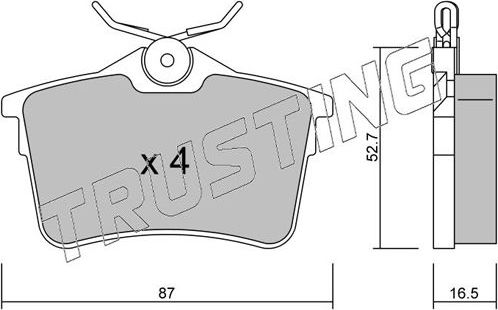 Тормозные колодки Trusting задние для Citroen Berlingo I 2011-2011. Артикул 832.0
