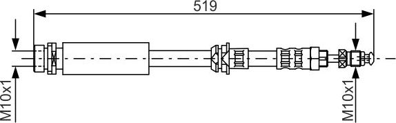 Тормозной шланг Bosch передний для Mazda 2 I (DY) 2003-2007. Артикул 1 987 476 993