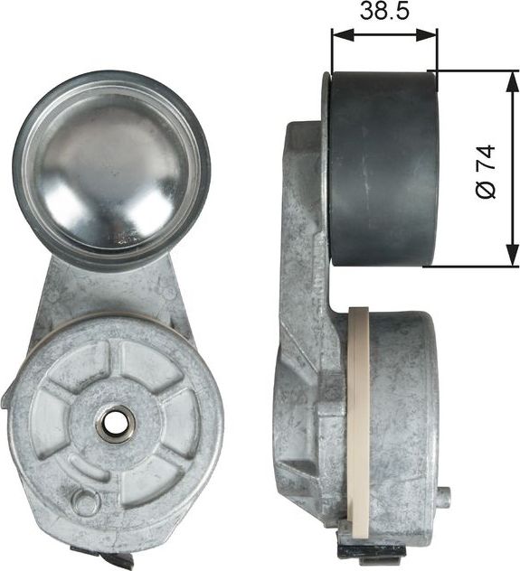 Натяжной ролик (натяжитель) приводного клинового зубчатого ремня Gates FleetRunner™ для Volvo 940 2006-1998. Артикул T38713