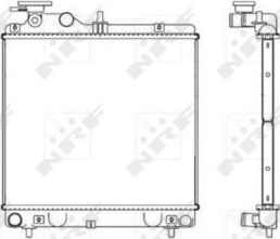 Радиатор охлаждения двигателя NRF (алюминий) для Hyundai Atos 1998-2001. Артикул 53257